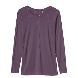 Athleta Long Sleeve Athletic Top Purple Perforated Detail Size S